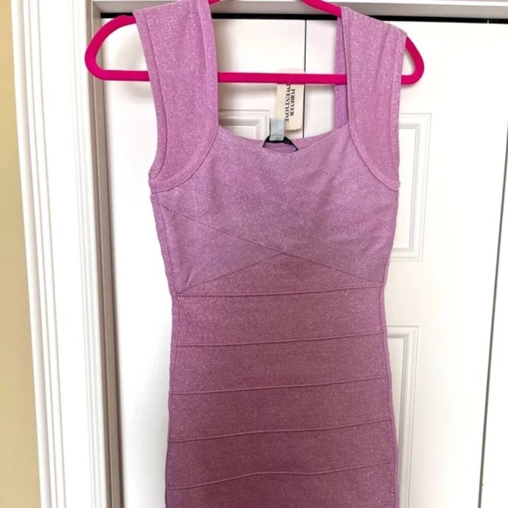 GLITTER PINK FOREVER 21 DRESS, SIZE SMALL